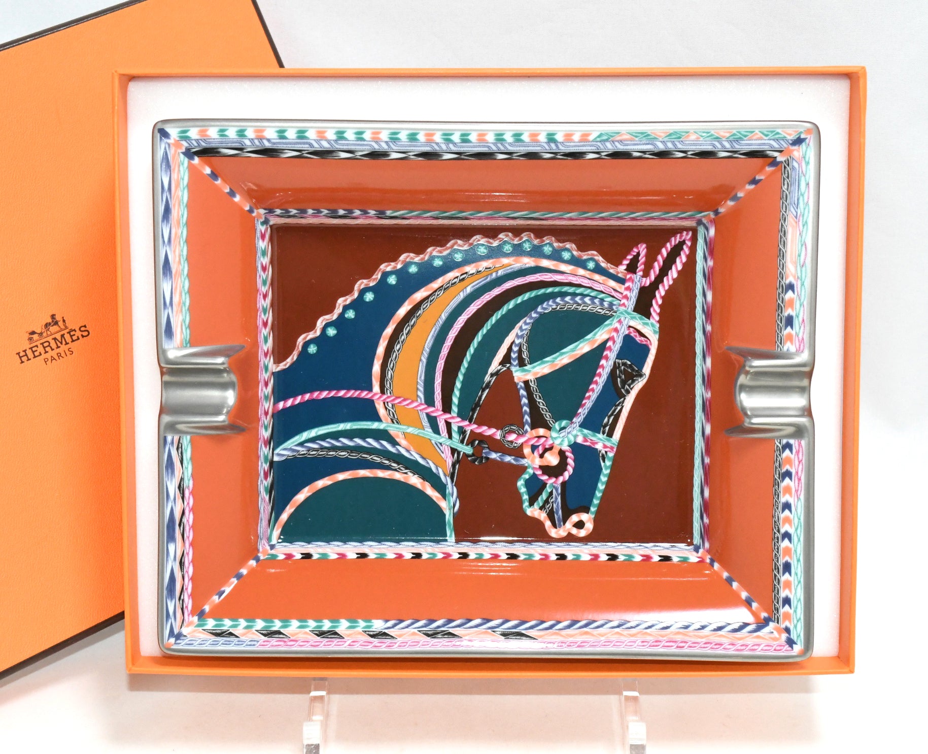 Hermes Robe du Soir Change tray porcelain Ashtray plate orange