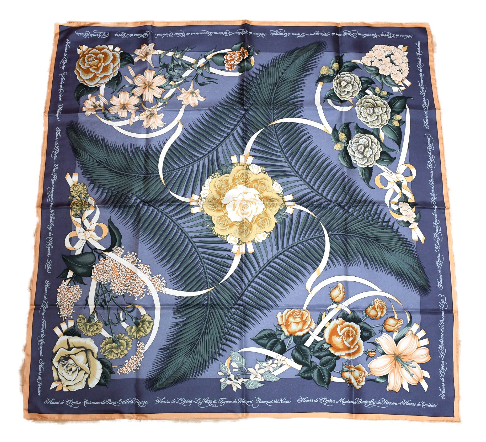 Hermes Scarf Fleurs de L'Opera by Julia Abadie 90 cm silk Carre