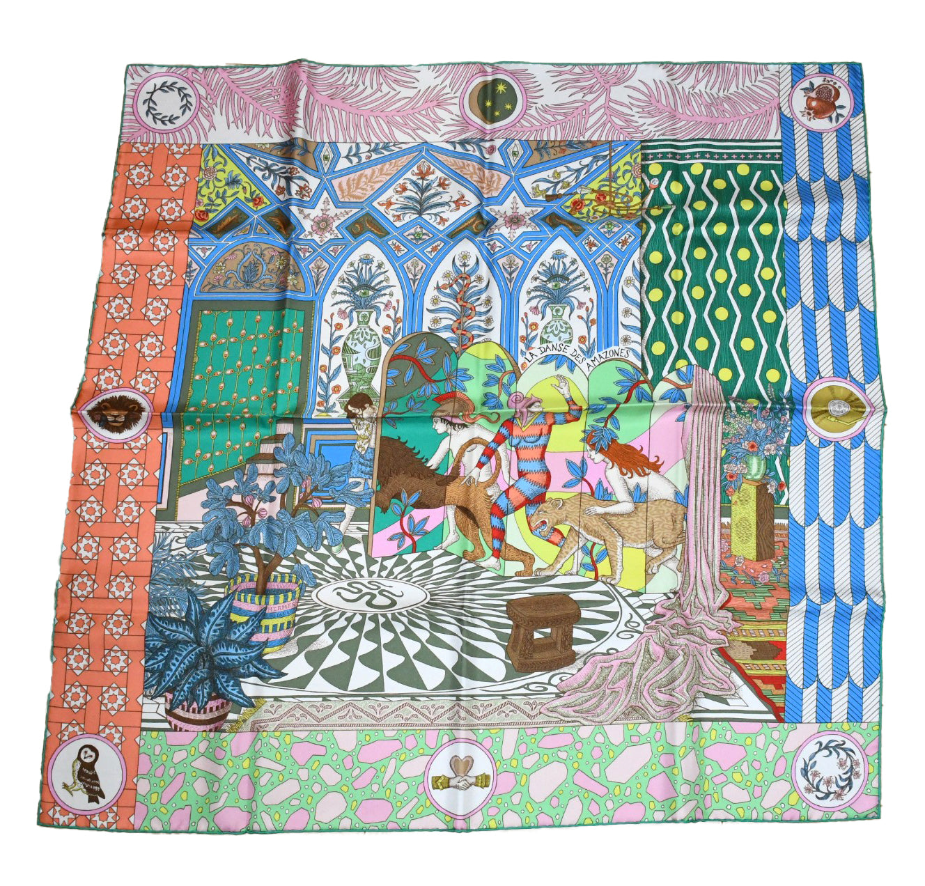 Hermes Scarf La Danse des Amazones by Edouard Baribeaud 90 cm silk
