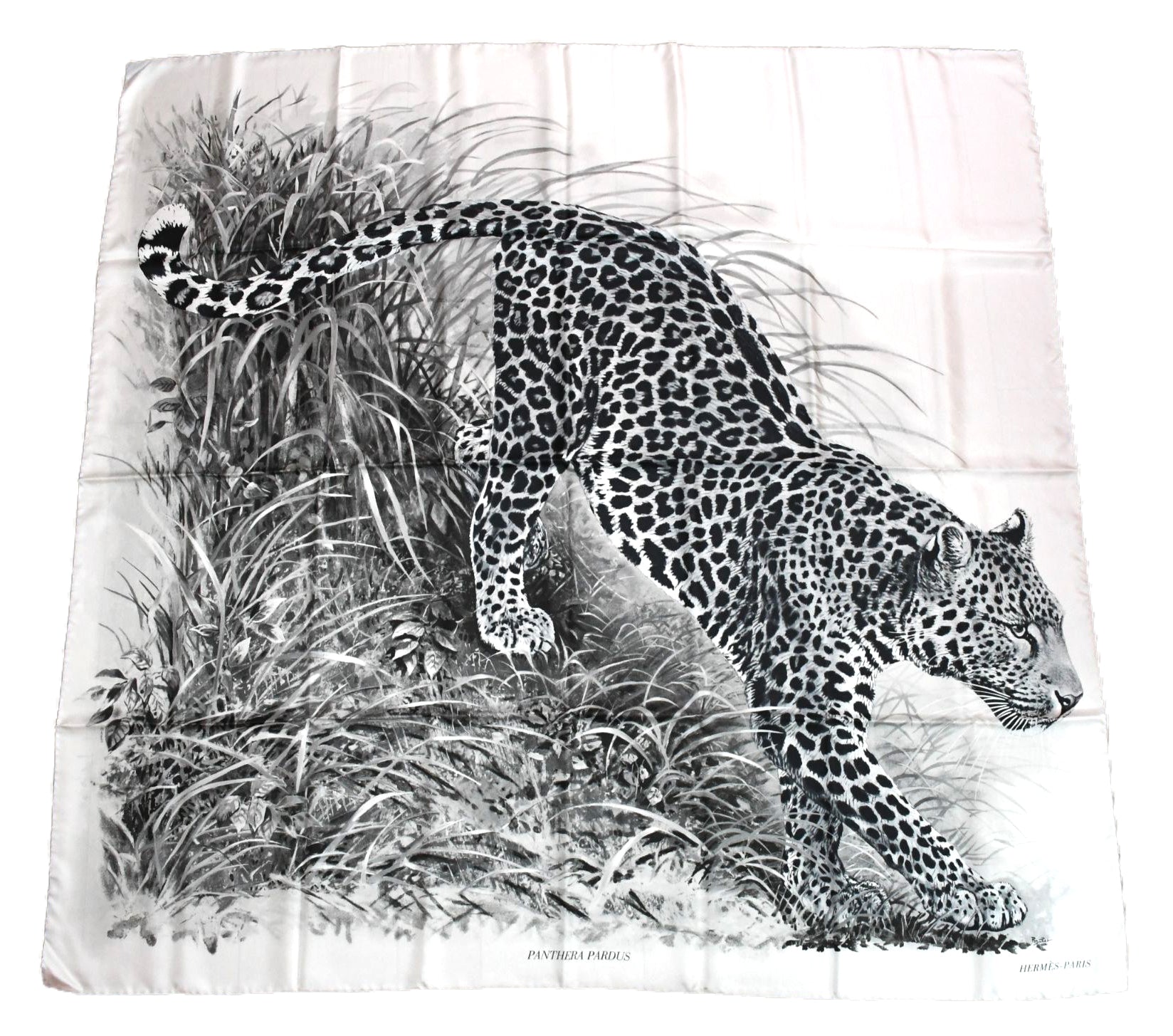 Hermes Shawl PANTHERA PARDUS 140 cm silk scarf stole panther
