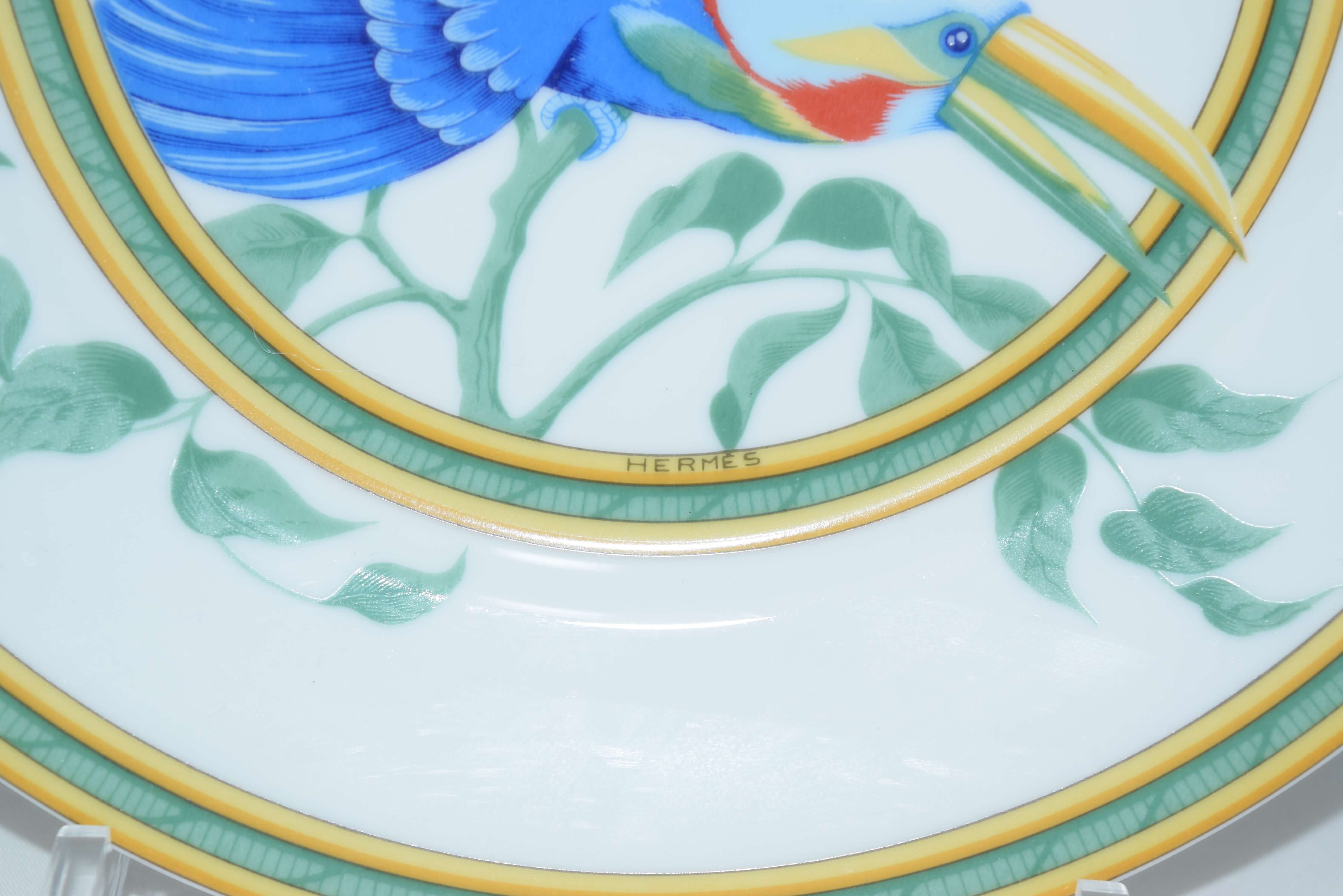Hermes Toucan Porcelain Plate 22 cm Dinnerware 8.6" tableware bird