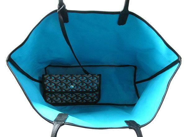 GOYARD Saint Louis Claire Voie Bag PM and Pouch Turquoise Blue Tote