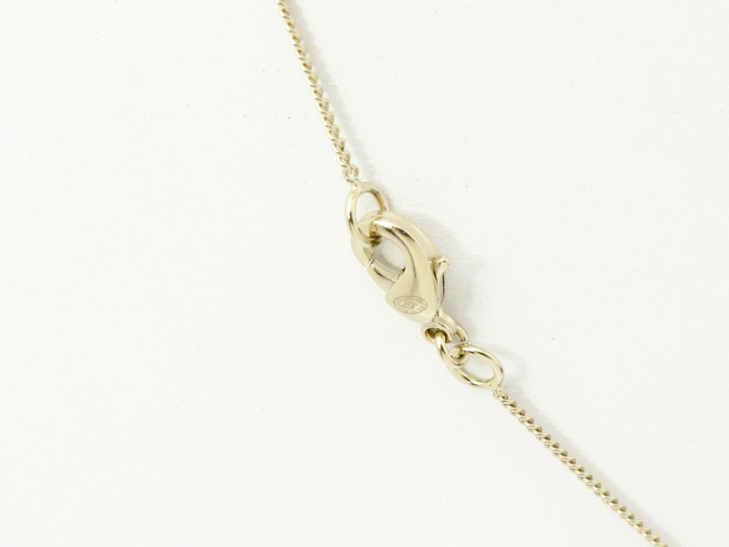 CHANEL Pendant Necklace CC Logo light Gold baby pearl silver rhinestone 09A w/ Box