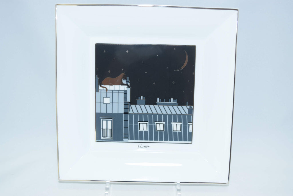 Cartier PANTHERE Square Plate 25 cm Moon midnight Panther Leopard Change Tray