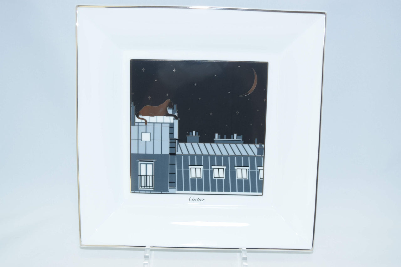 Cartier PANTHERE Square Plate 25 cm Moon midnight Panther Leopard Change Tray