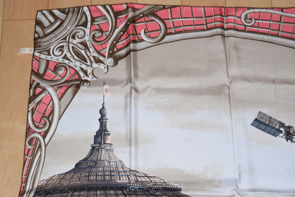 Cartier Scarf Odyssey de Cartier 90 cm Silk Pink Panther motif animal Foulard