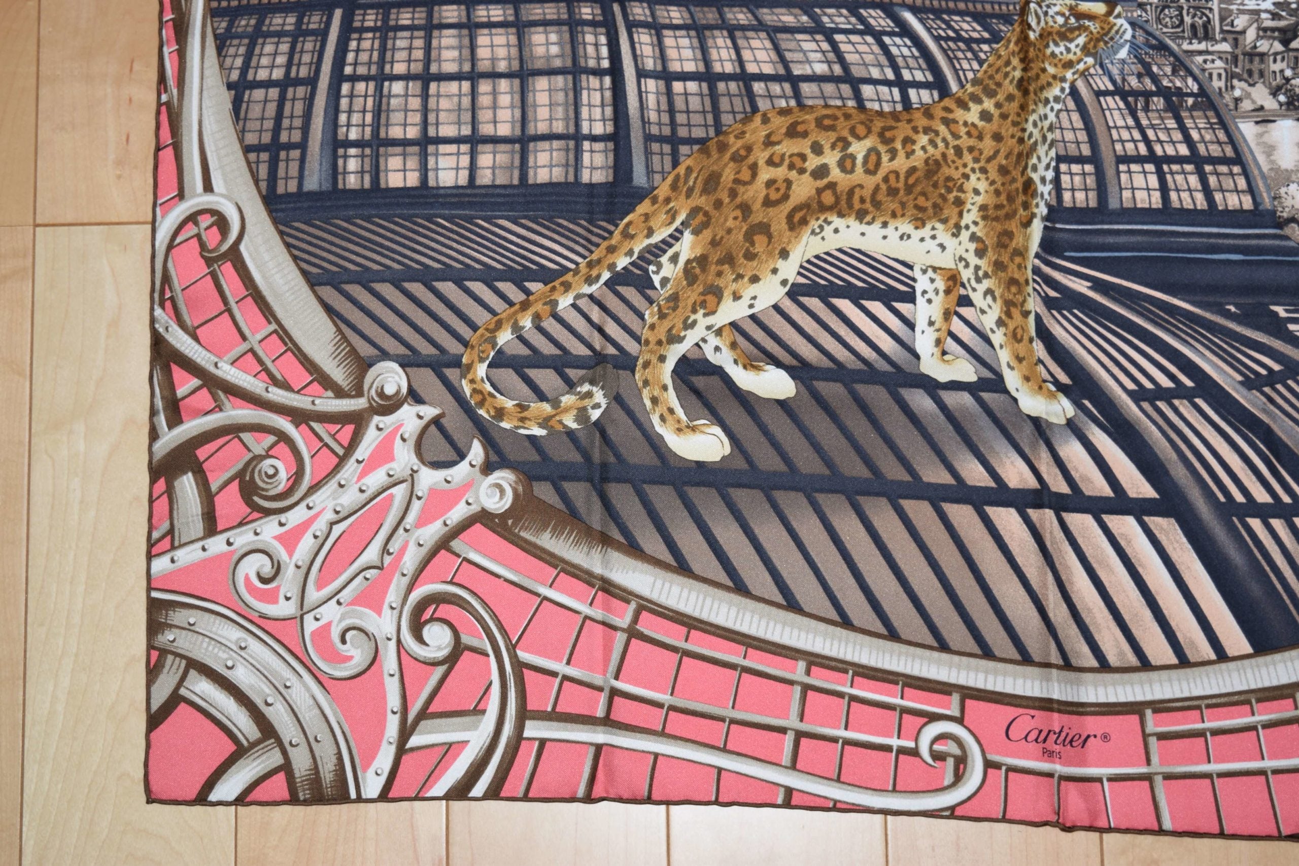 Cartier Scarf Odyssey de Cartier 90 cm Silk Pink Panther motif