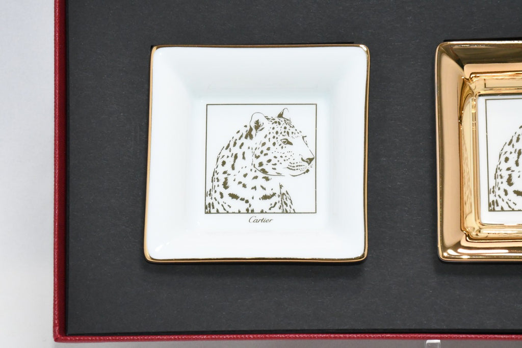 Cartier mini Change Tray PANTHERE Set of 3 panther leopard plate 8 x 8 cm