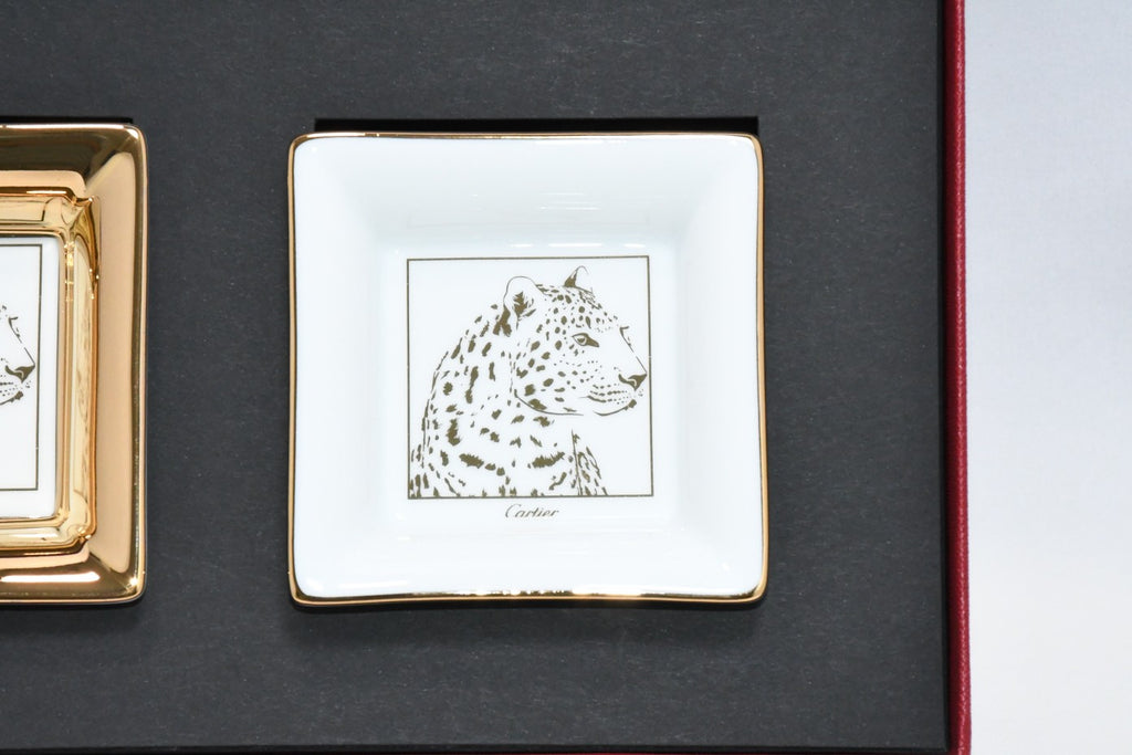 Cartier mini Change Tray PANTHERE Set of 3 panther leopard plate 8 x 8 cm