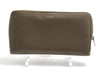 Celine Long Wallet Zip Around Leather gray beige yellow logo purse