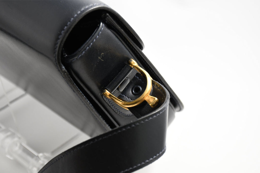 Celine Sholder Bag black vintage logo purse APL199