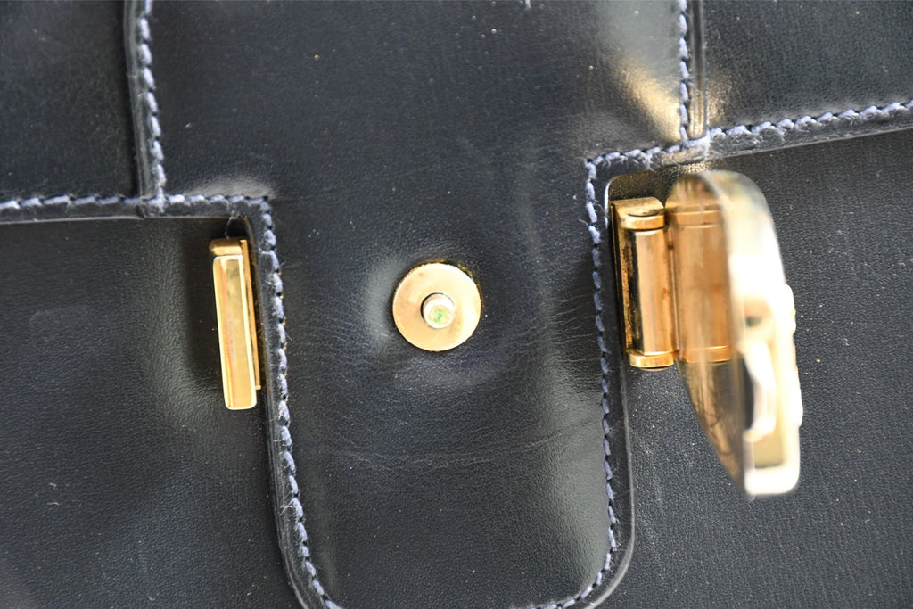 Celine Sholder Bag black vintage logo purse APL199