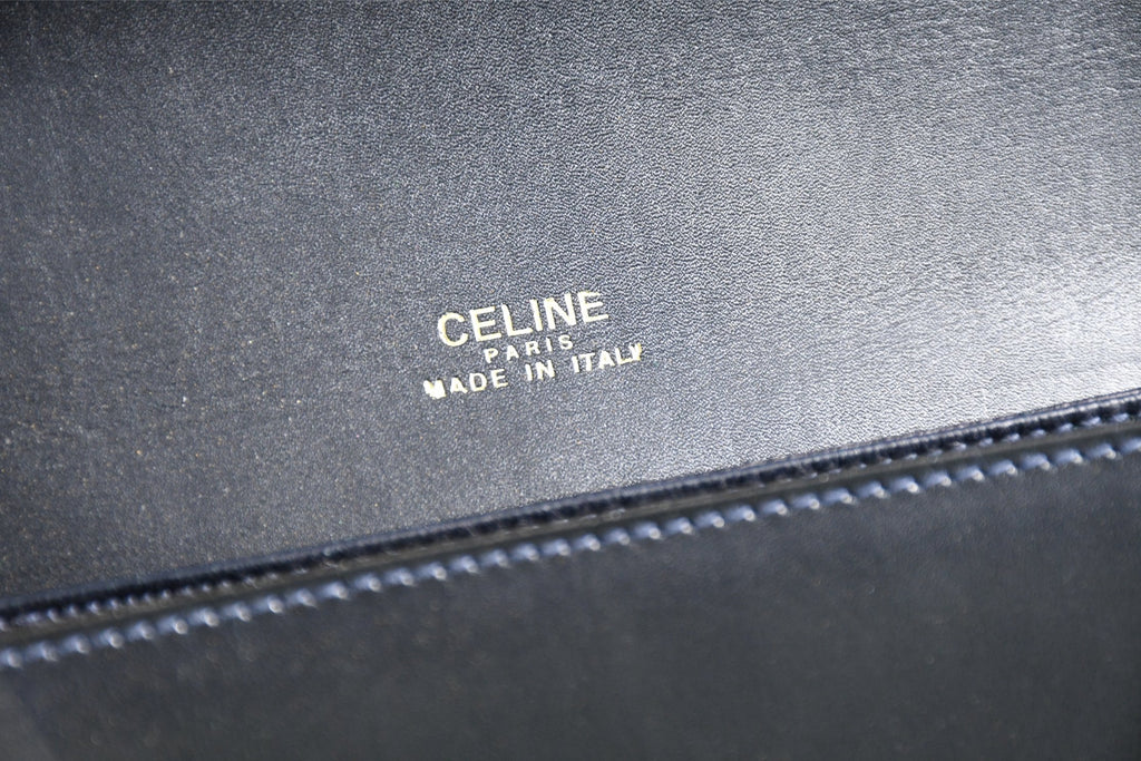 Celine Sholder Bag black vintage logo purse APL199