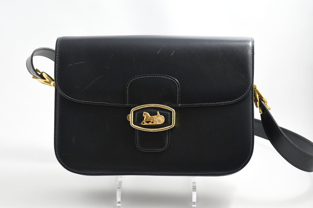 Celine Sholder Bag black vintage logo purse APL199