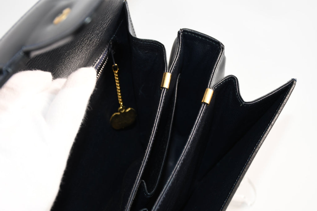 Celine Sholder Bag black vintage logo purse APL199