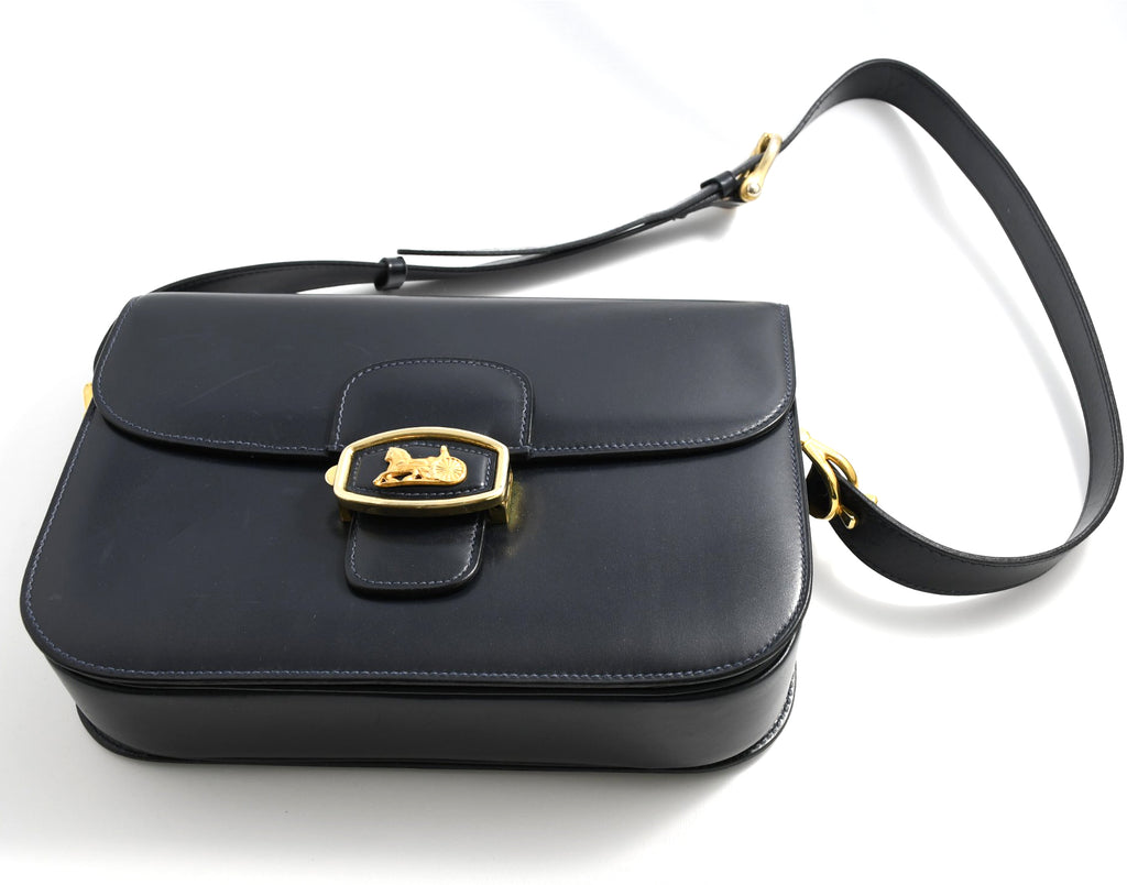 Celine Sholder Bag black vintage logo purse APL199