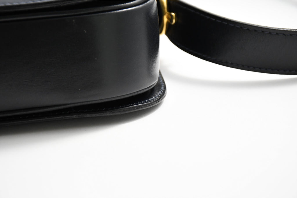 Celine Sholder Bag black vintage logo purse APL199