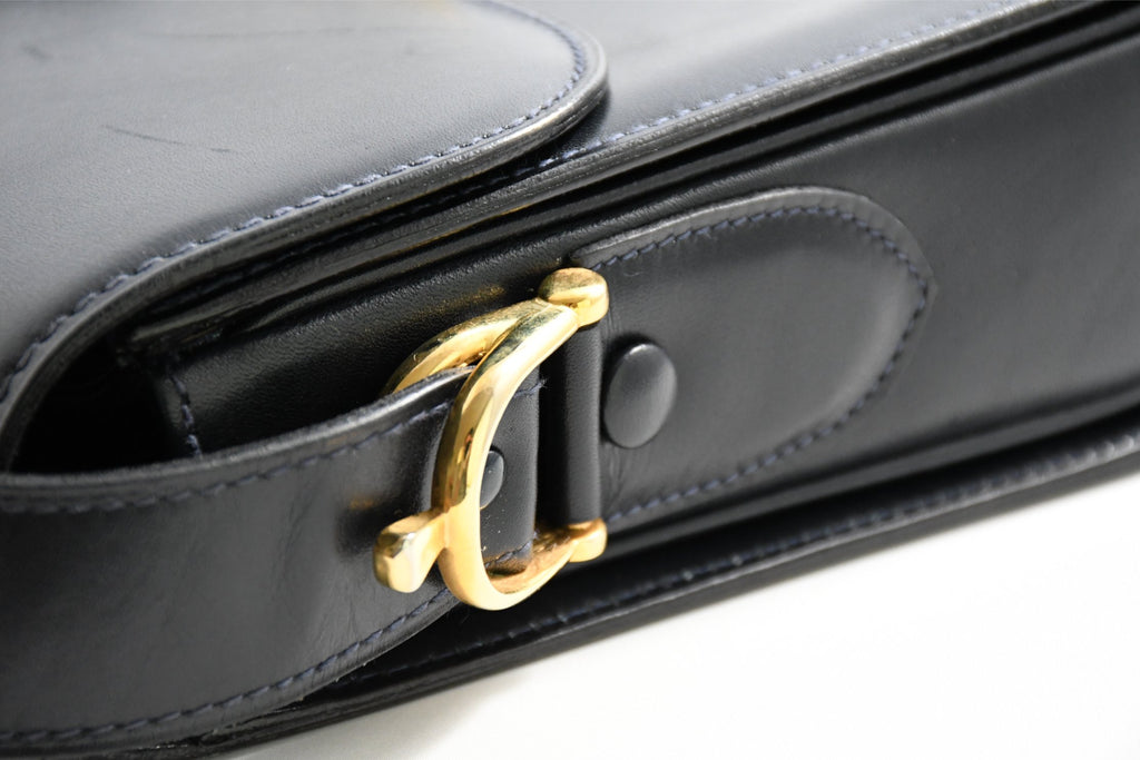 Celine Sholder Bag black vintage logo purse APL199
