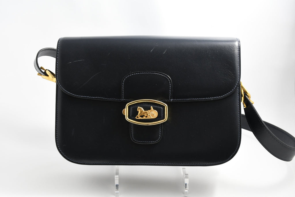 Celine Sholder Bag black vintage logo purse APL199