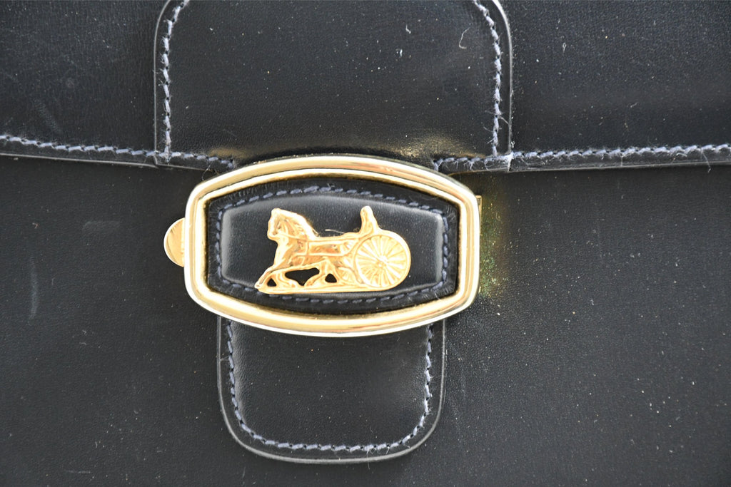 Celine Sholder Bag black vintage logo purse APL199