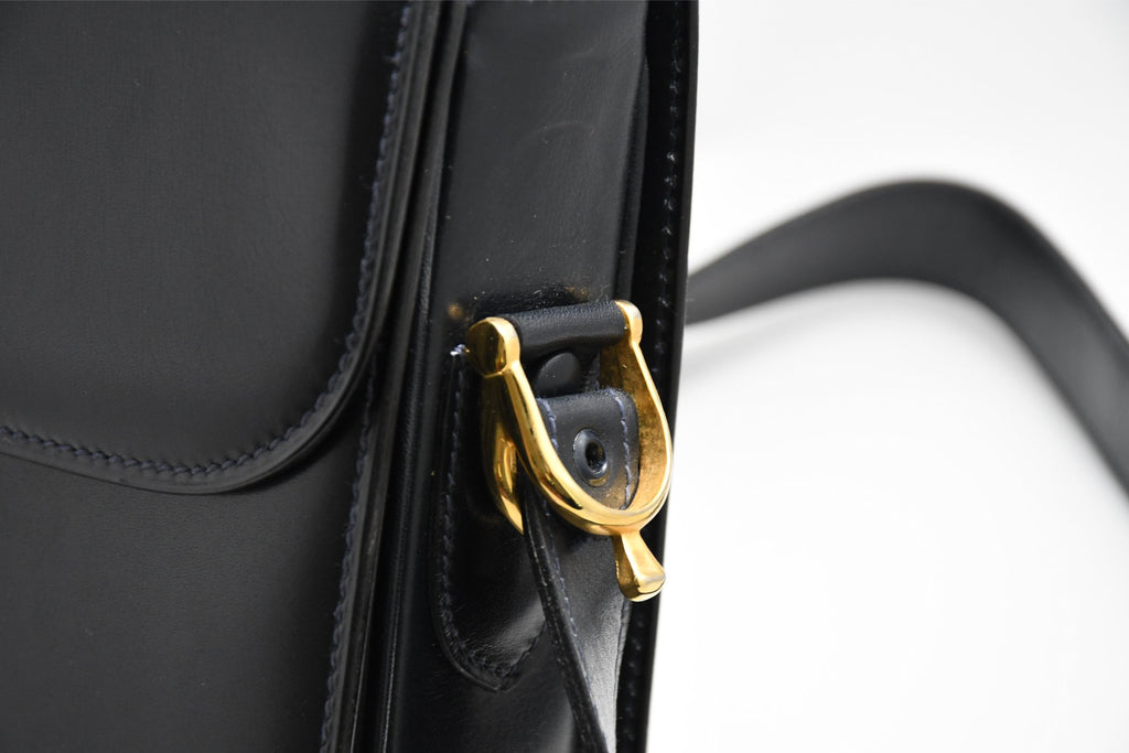 Celine Sholder Bag black vintage logo purse APL199