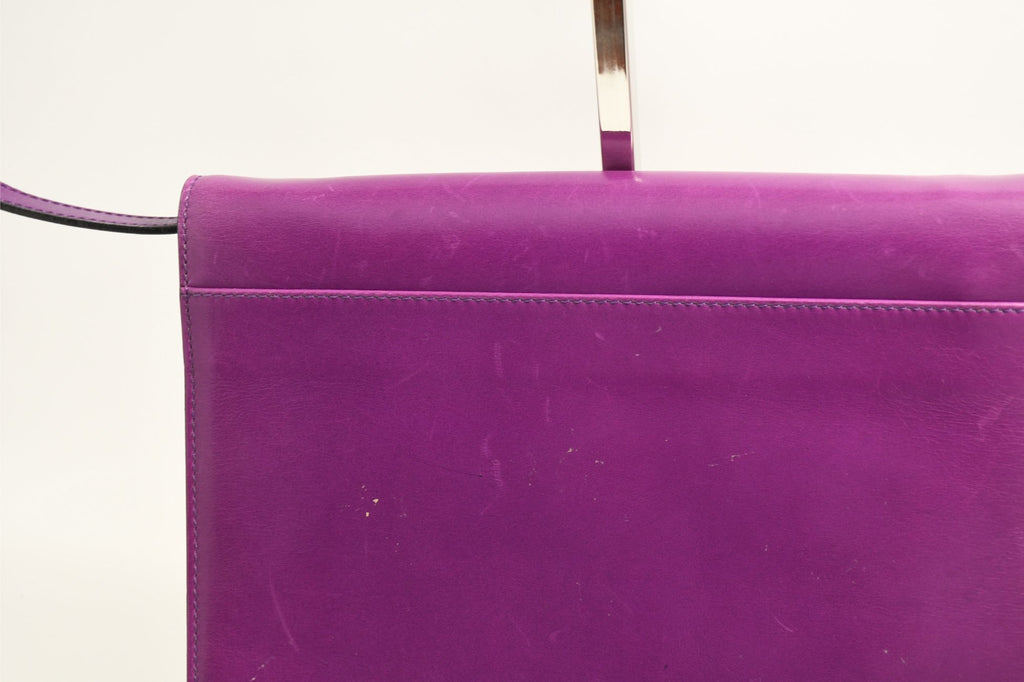 Celine Sholder Bag purple vintage circle logo gold AP307