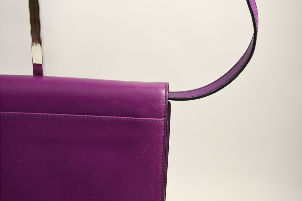 Celine Sholder Bag purple vintage circle logo gold AP307