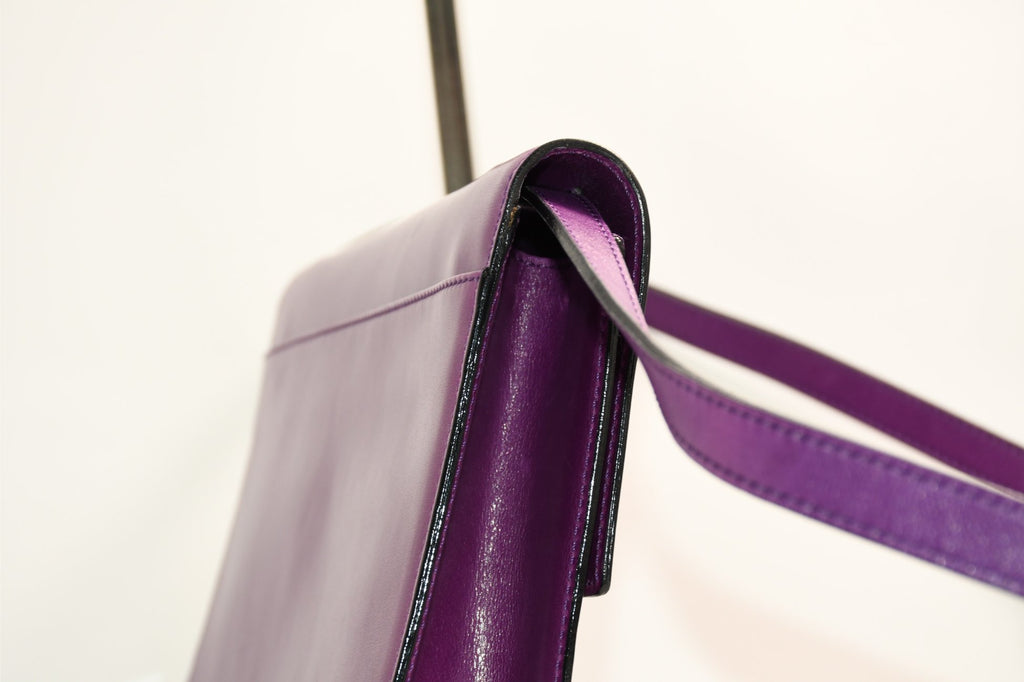 Celine Sholder Bag purple vintage circle logo gold AP307