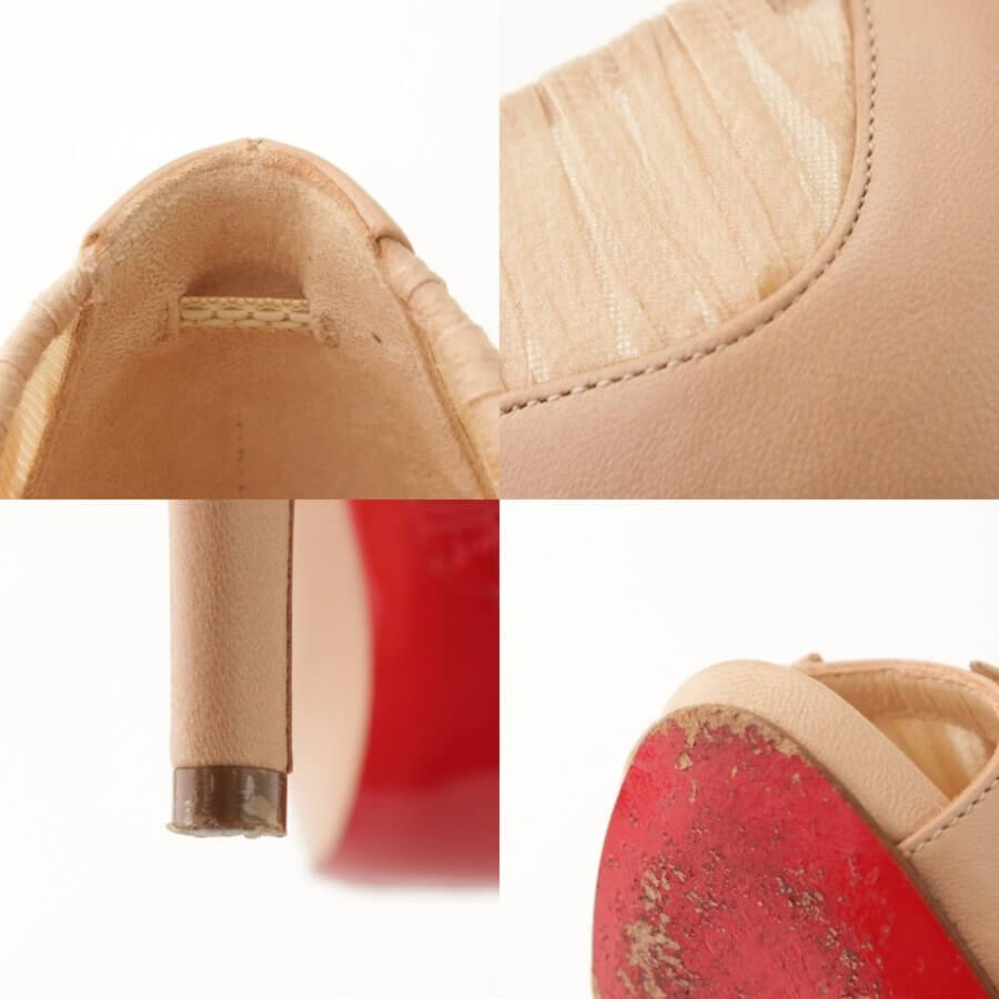 Christian Louboutin Heel Pumps Beige Lace ribbon Size 36.5 ( US 6.5 )
