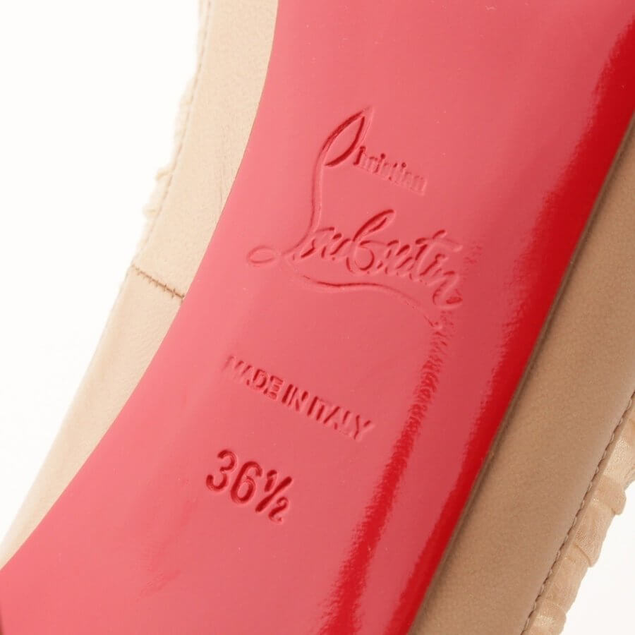 Christian Louboutin Heel Pumps Beige Lace ribbon Size 36.5 ( US 6.5 )