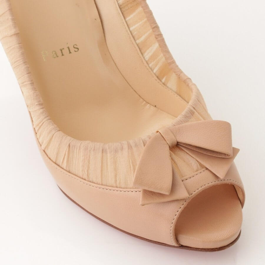 Christian Louboutin Heel Pumps Beige Lace ribbon Size 36.5 ( US 6.5 )