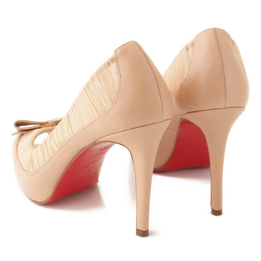 Christian Louboutin Heel Pumps Beige Lace ribbon Size 36.5 ( US 6.5 )