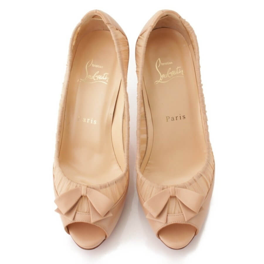 Christian Louboutin Heel Pumps Beige Lace ribbon Size 36.5 ( US 6.5 )