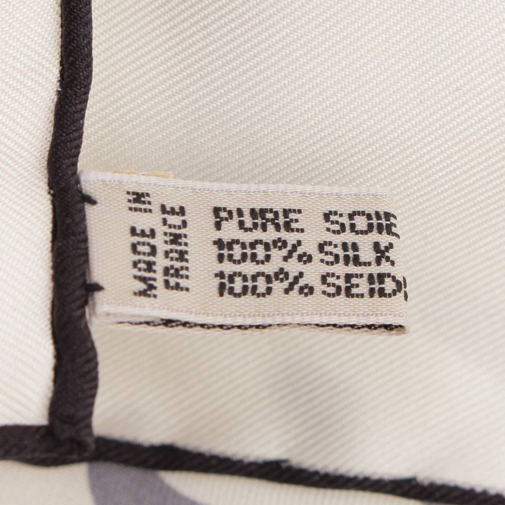 GOYARD Scarf 90 cm white N°1 silk Herringbone bandana 35"