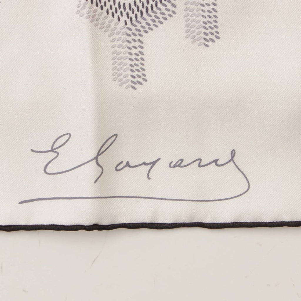 GOYARD Scarf 90 cm white N°1 silk Herringbone bandana 35"
