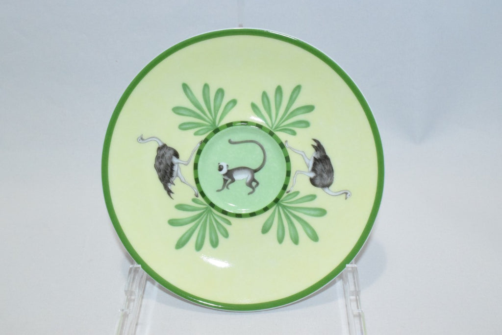 Hermes Africa Demitasse Cup and Saucer 2 set green espresso coffee animal