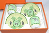Hermes Africa Demitasse Cup and Saucer 2 set green espresso coffee animal
