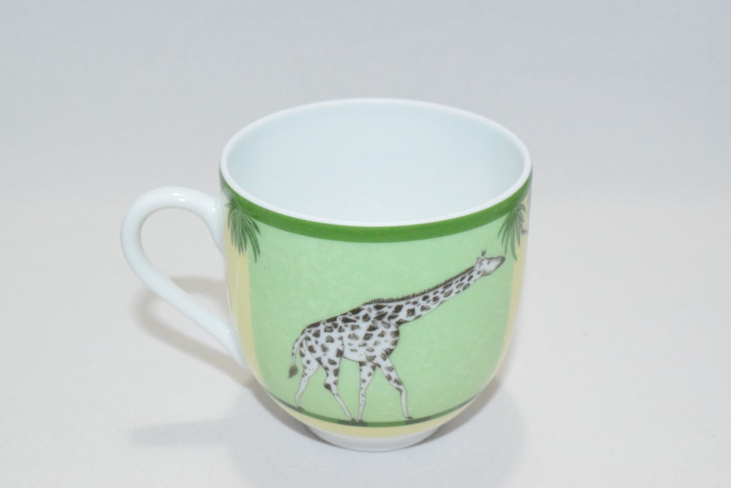 Hermes Africa Demitasse Cup and Saucer 2 set green espresso coffee animal