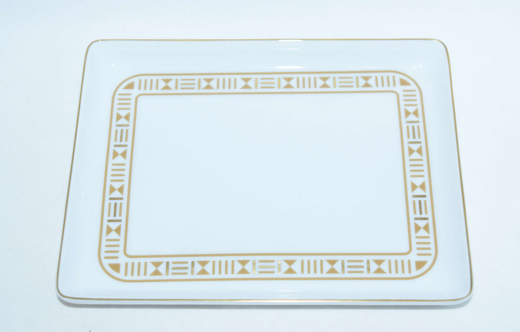 Hermes Aegean Sea soleil Porcelain Plate Rectangular tray Gold Dinnerware