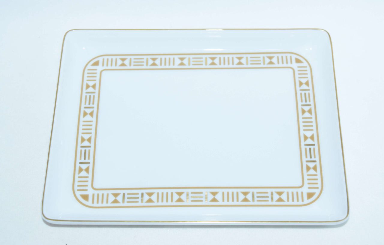 Hermes Aegean Sea soleil Porcelain Plate Rectangular tray Gold Dinnerware