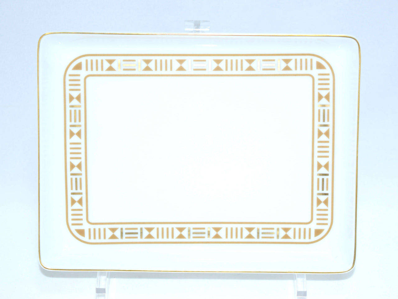 Hermes Aegean Sea soleil Porcelain Plate Rectangular tray Gold Dinnerware