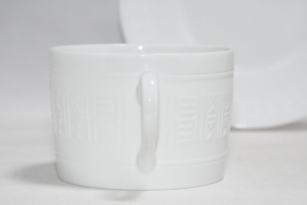 Hermes Aegean Soleil Tea Cup and Saucer 2 set white coffee dinnerware