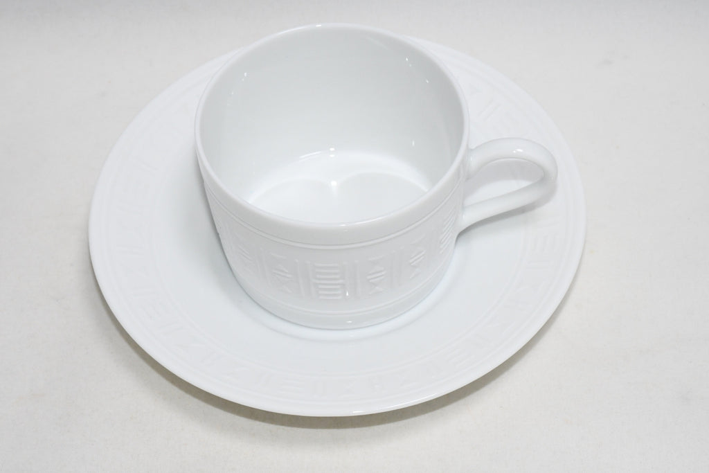 Hermes Aegean Soleil Tea Cup and Saucer 2 set white coffee dinnerware