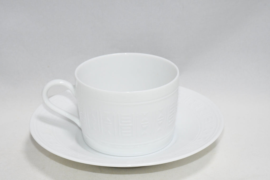 Hermes Aegean Soleil Tea Cup and Saucer 2 set white coffee dinnerware