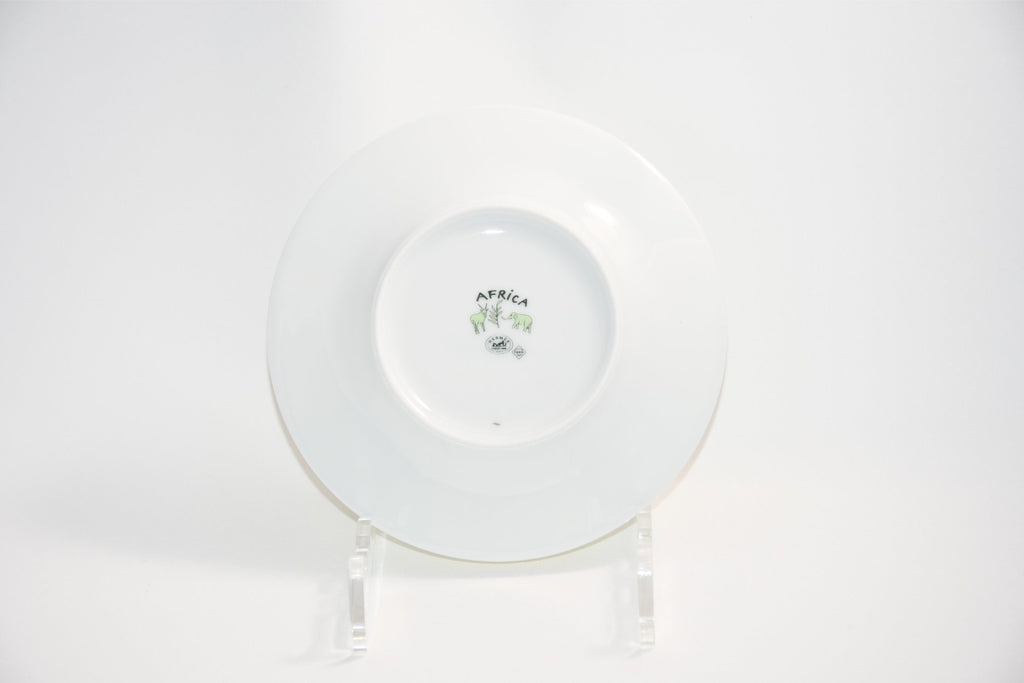 Hermes Africa Bread Plate 16 cm green porcelain cake dessert ostrich Set of 6