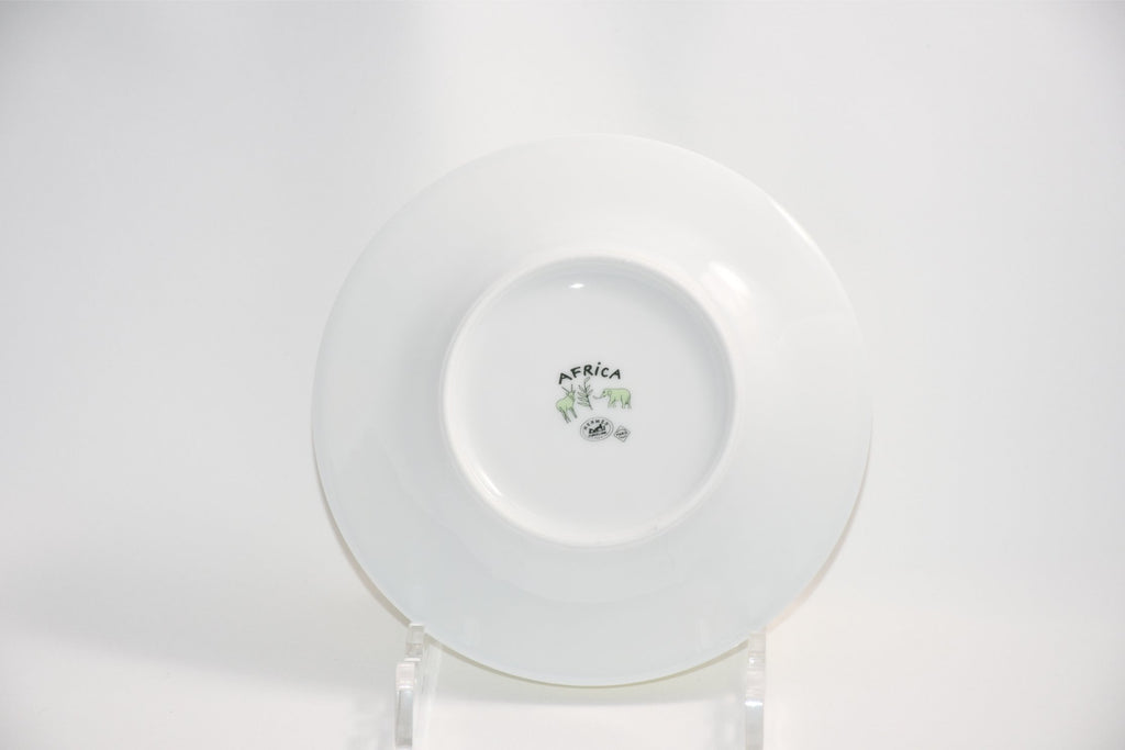 Hermes Africa Bread Plate 16 cm green porcelain cake dessert ostrich Set of 6
