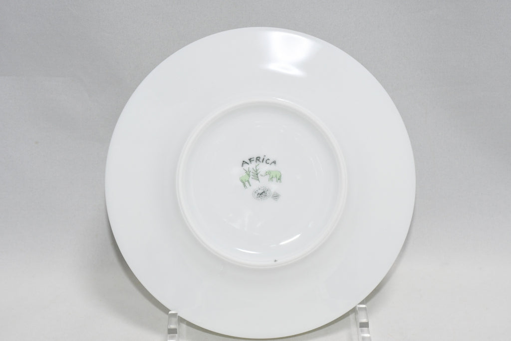 Hermes Africa Bread Plate 16 cm green porcelain cake dessert ostrich