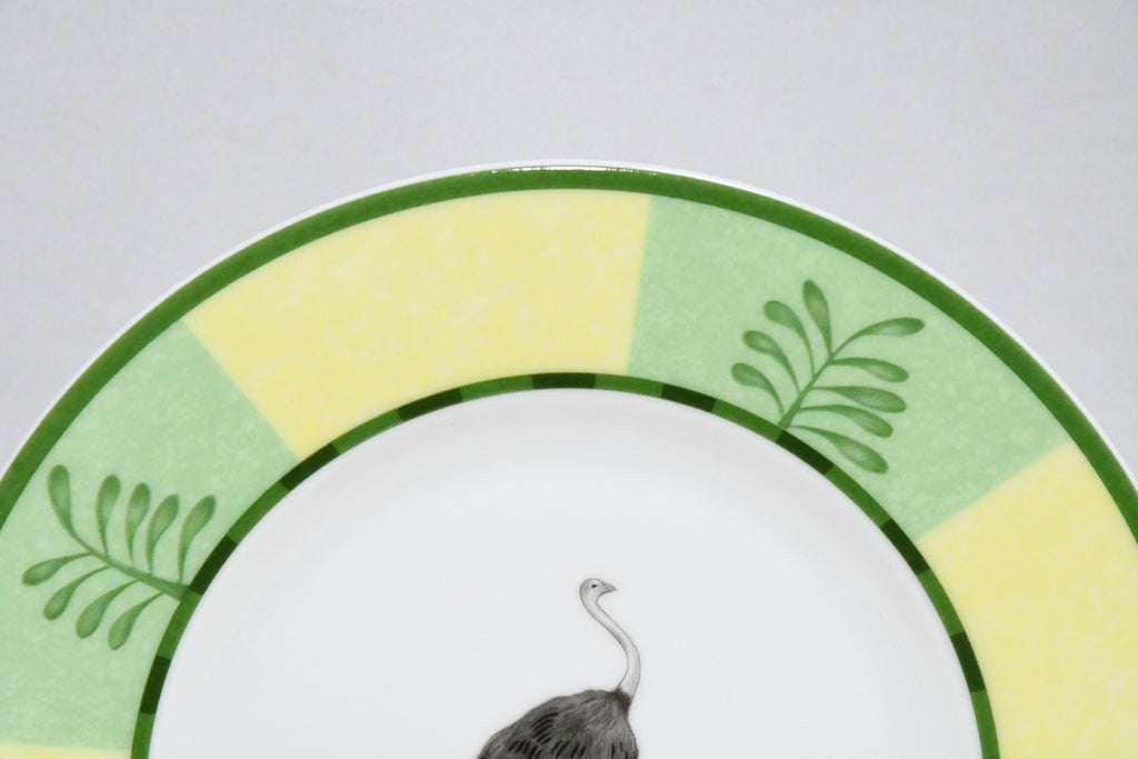 Hermes Africa Bread Plate 16 cm green porcelain cake dessert ostrich