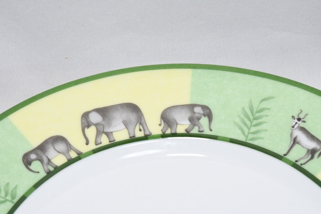 Hermes Africa Dessert Plate 22.5 cm porcelain green 2 set animal 8.75"