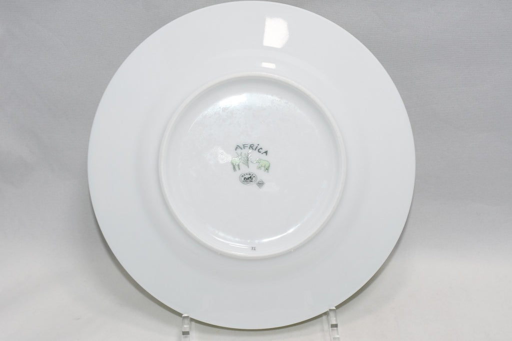 Hermes Africa Dessert Plate 22.5 cm porcelain green 2 set animal 8.75"